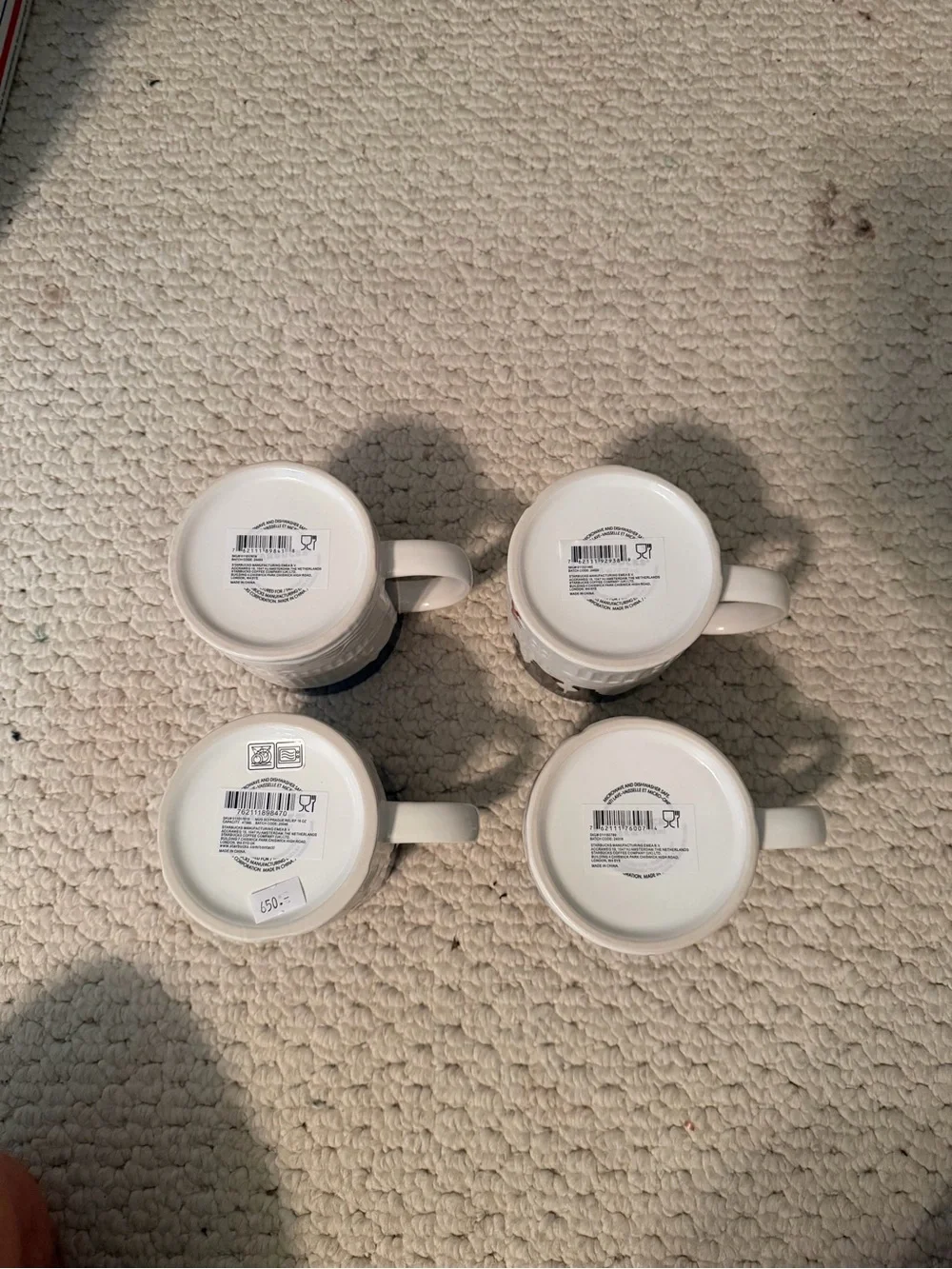 Starbucks 4 Relief Mugs (Paris Berlin Prague Athens)